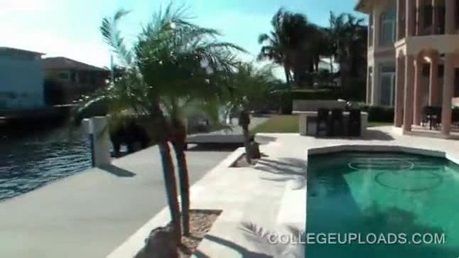 Tanned college blonde riding cock in pov