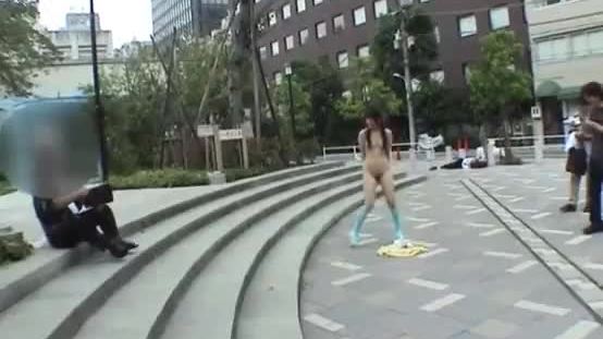 Subtitled japanese public nudity striptease in tokyo