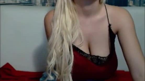 Blonde teen with perfect natural big tits