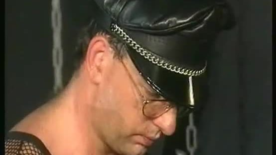 Two master drips hot candle wax on older slave her bald and tight pussy