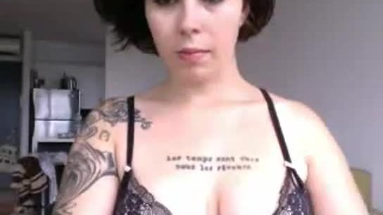 Tattooed cam slut teasing