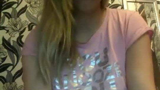 Blonde girl on web cam