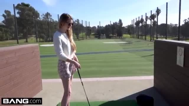 Nadya nabakova puts her pussy on display at the golf course