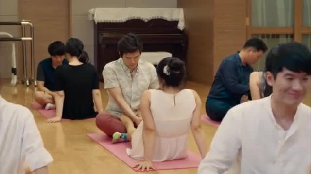 Funny yoga art and boobs grabbing