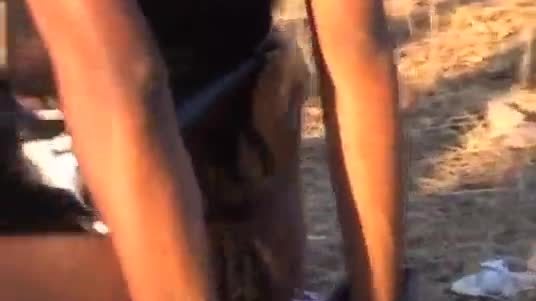 Black african abused outdoor tied sucks rides
