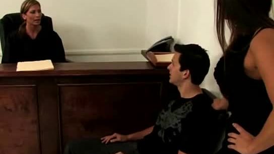 Guy gets court mandated spanking by babes