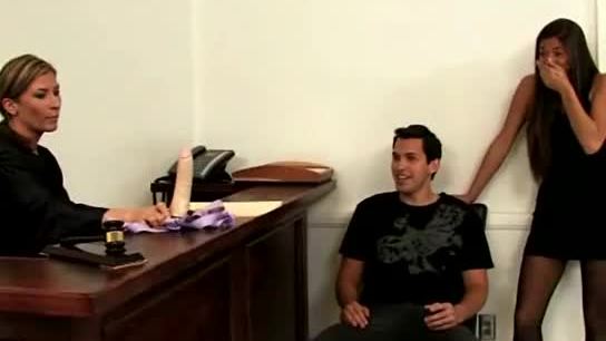 Guy gets court mandated spanking by babes