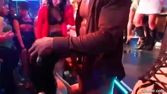 Enticing clubbers gets fucked in public