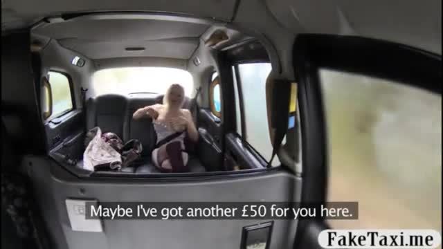 Big boobs blonde drilled by fake driver